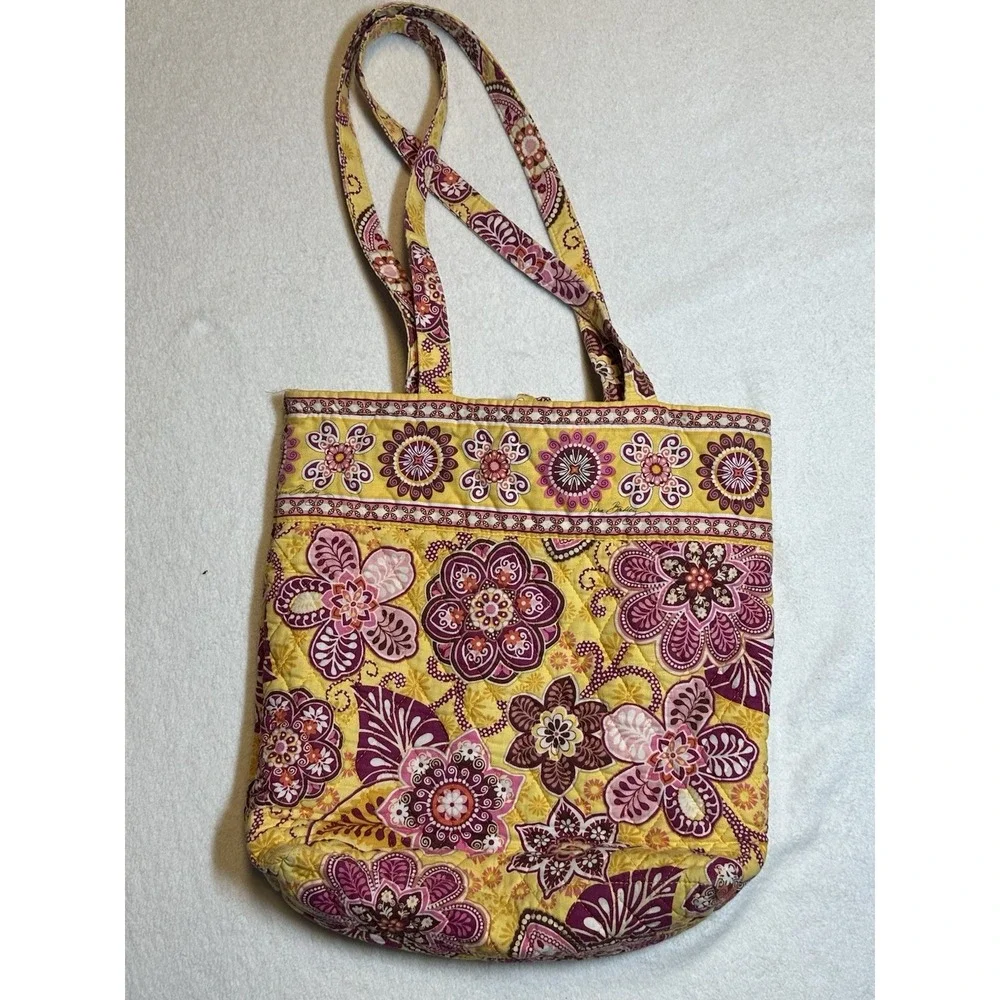 Vera Bradley Yellow/Pink Floral Toggle Tote
